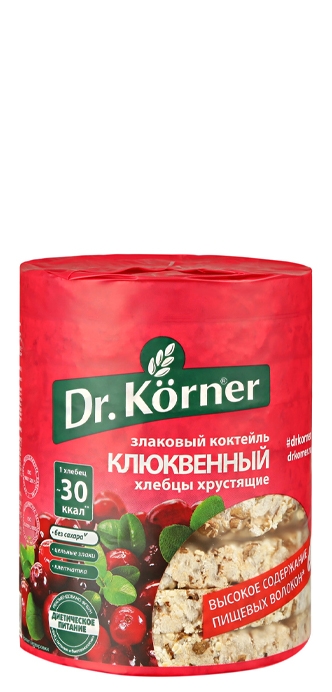 Хлебцы Dr.Korner "Злаковый коктейль клюквенный" 100 г