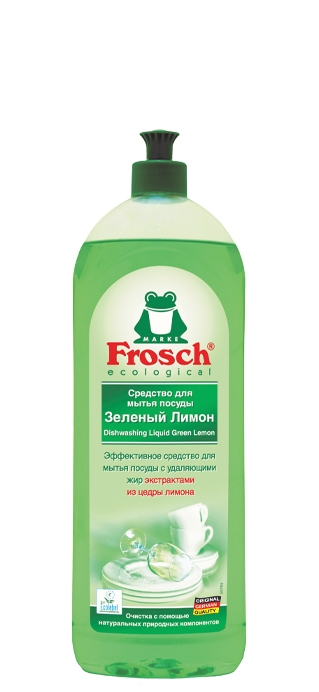 Средство для мытья посуды Frosch ("Фрош") зеленый лимон 1 л