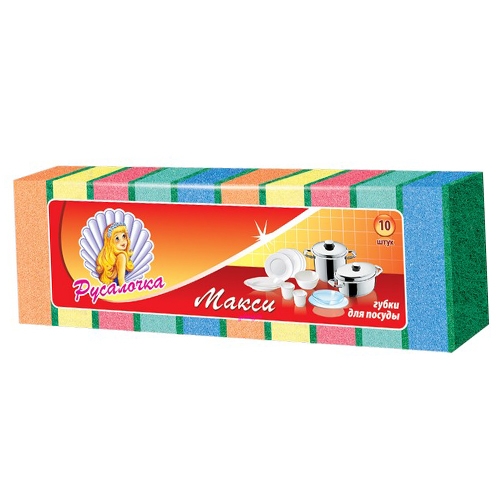 Губка для посуды "Русалочка-макси" 10 шт. в уп.