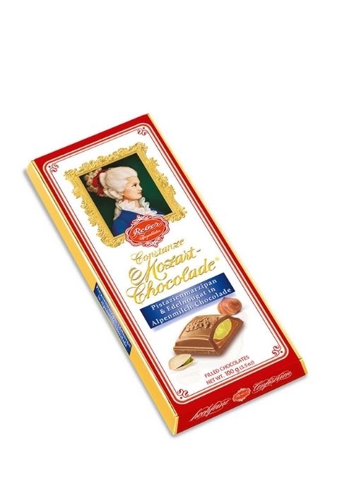 Шоколад "Reber Alpen Vollmilch" с пралине и фисташками 100 г