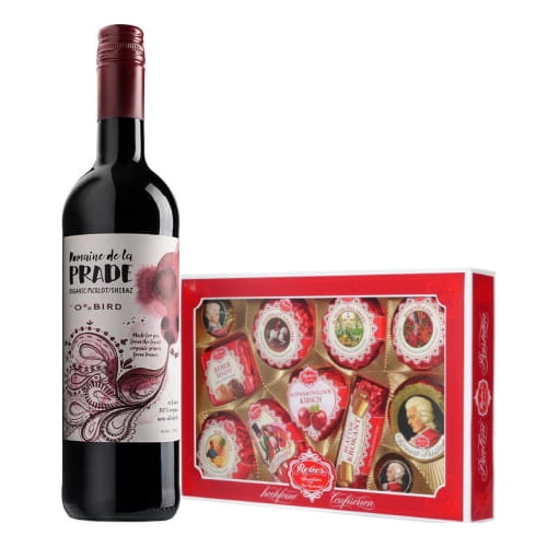Набор вино б/алк "Домен де ла Прад" Мерло/Шираз 0.75л и конф.