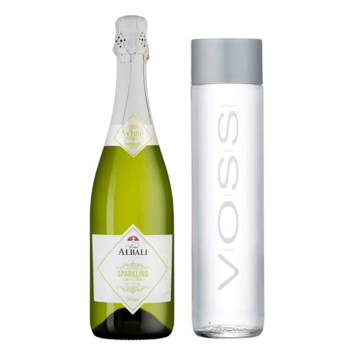 Набор вино б/алк "Винья Албали Спарклинг Уайт" 0.75л и Voss 0,8л