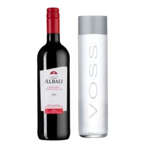 Набор вино б/алк "Винья Албали Каберне Темпранильо" 0.75л и Voss 0,8л
