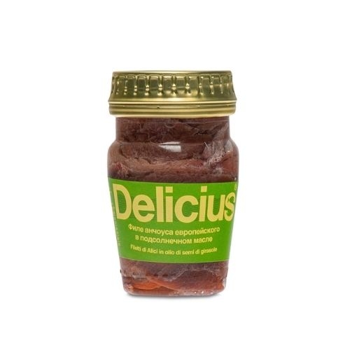Филе анчоуса в масле "Delicius" 90 г.