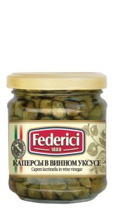 Каперсы Federici (Федеричи) в винном уксусе 210 г