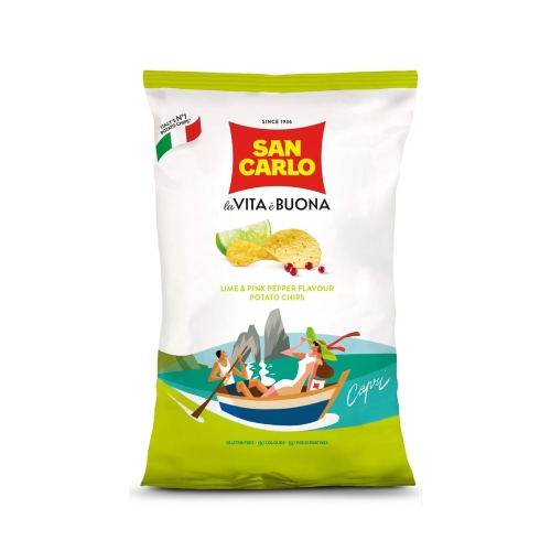 Чипсы картофельные San Carlo (“Сан Карло”) – лайм-перец 150 г
