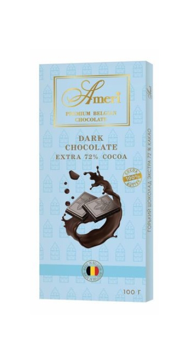 Горький шоколад 72% Ameri - "Классический" 100г