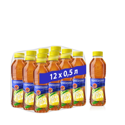 Холодный чай черный Черноголовка “Лимон-лайм” 0.5л