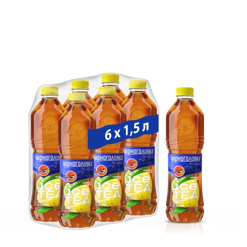 Холодный чай черный Черноголовка “Лимон-лайм” 1.5л