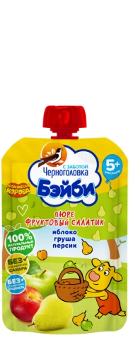 Пюре детское Черноголовка Бэйби яблоко, груша и персик 85г