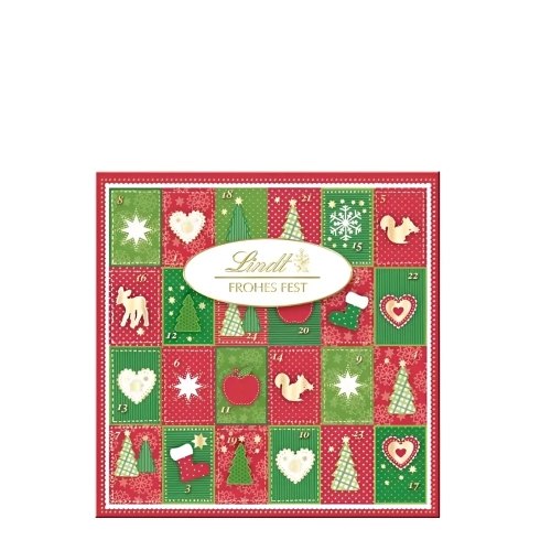 Адвент-календарь с конфетами "Веселого Рождества" Lindt (Линдт) 115г