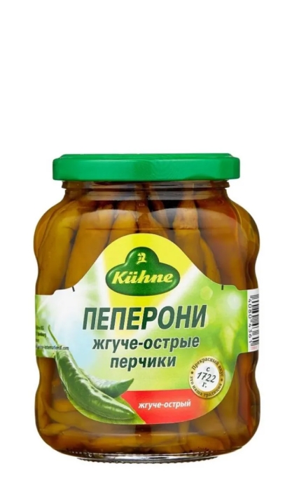 Пепперони жгуче-острые перчики Kuhne 300мл