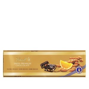 Темный шоколад Lindt (Линдт) с апельсином и миндалем 300г